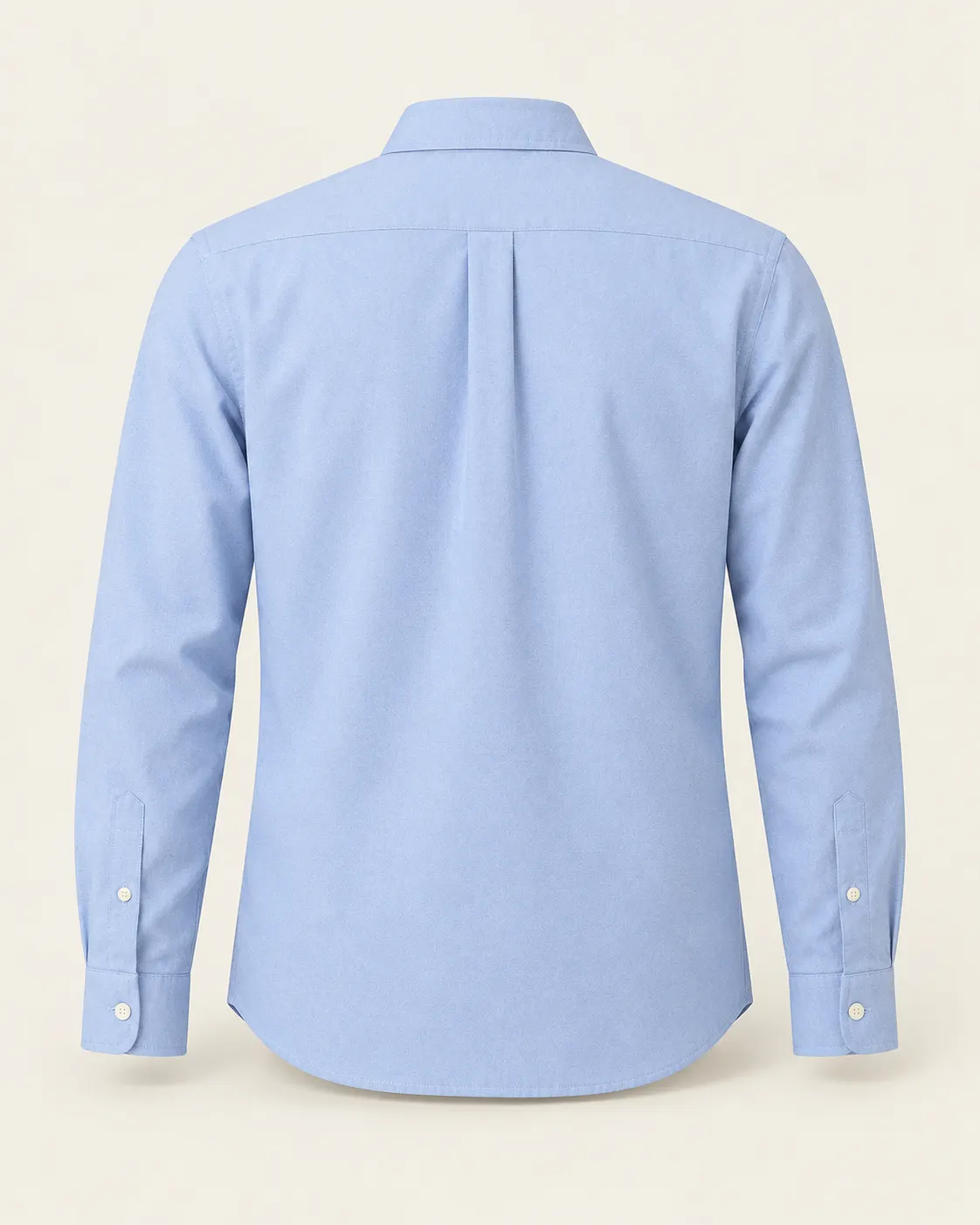 Camisa oxford casual celeste, vista de espalda