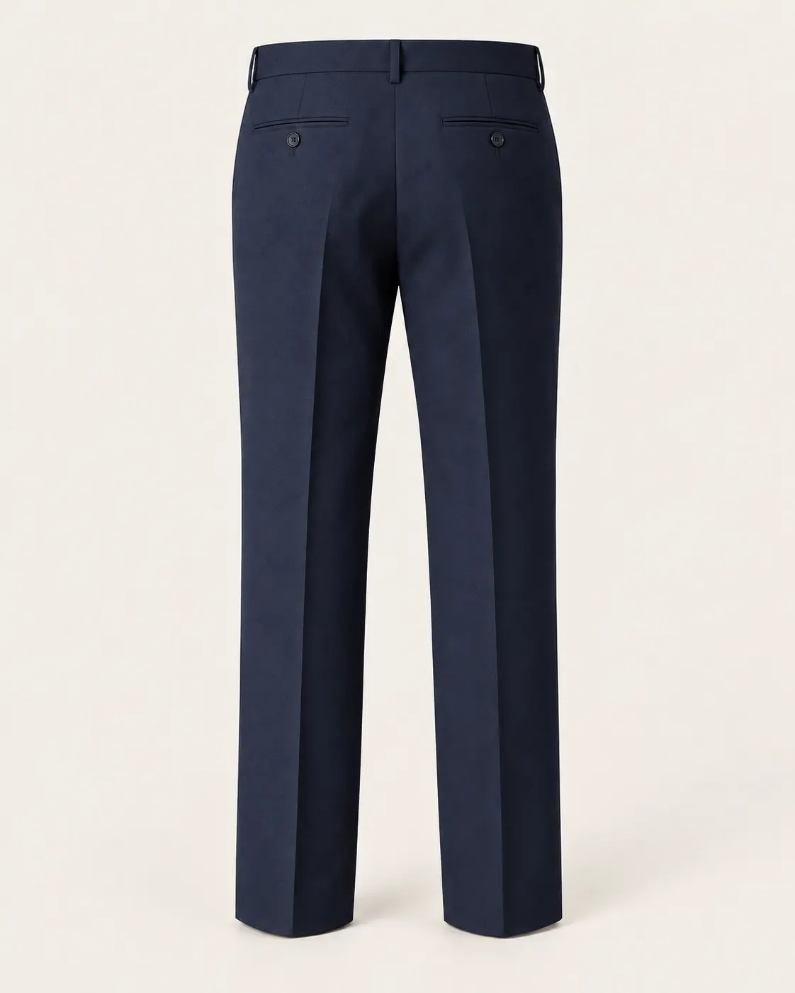 Pantalón caballero formal azul marino, vista de espalda